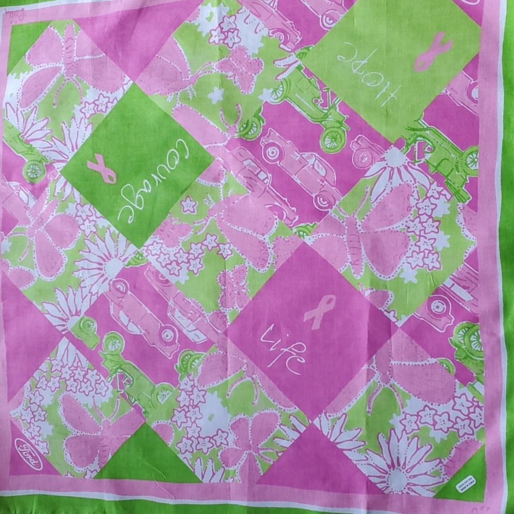 Lilly Pulitzer Pink and Green Scarf